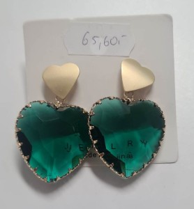 Kolczyki serduszka zielone