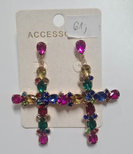 Kolczyki krzyże kolorowe