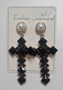 Kolczyki krzyże czarne II