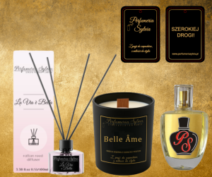 Zestaw Zapachowy – inspirowany La Vie Est Belle (Lancôme) (dyfuzor, świeca, zapach samochodowy, perfumy)  