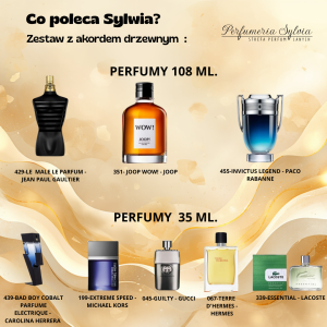 Zestaw perfum o akordzie drzewnym męski      – wybór Sylwii    