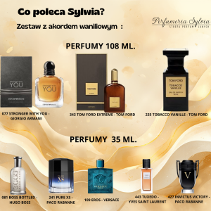 Zestaw perfum o akordzie waniliowym  męski      – wybór Sylwii     